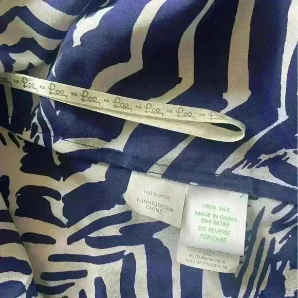 Lilly Pulitzer Oh Cabana Boy Dusk Top Umbrella Tank Size XL 100% Silk - Picture 10 of 12